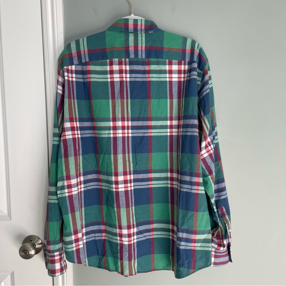 J. Crew "Summer Plaid" 100% Cotton Multicolor Button Down Shirt XL - Picture 9 of 17